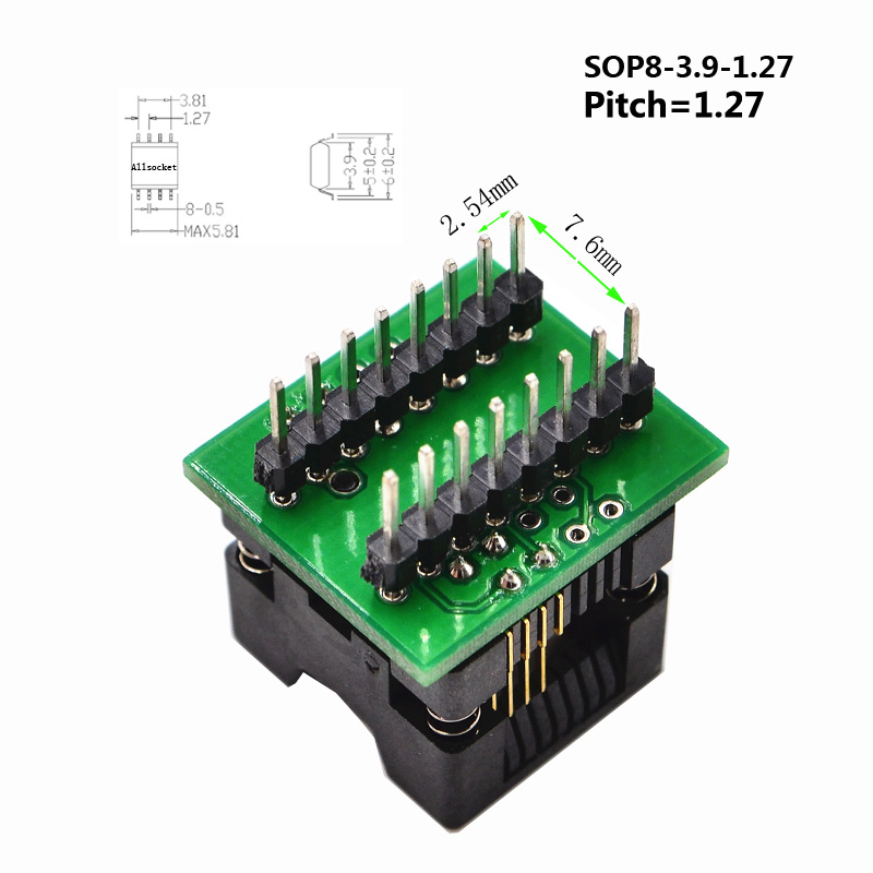 SOP8-SOIC8-SO8 Socket OTS8(16)-1.27-03 Socket SOP8(3.9)-1.27 Socket High quality IC Test & burn-in socket for SOP8/SOIC8/SO8 package 128