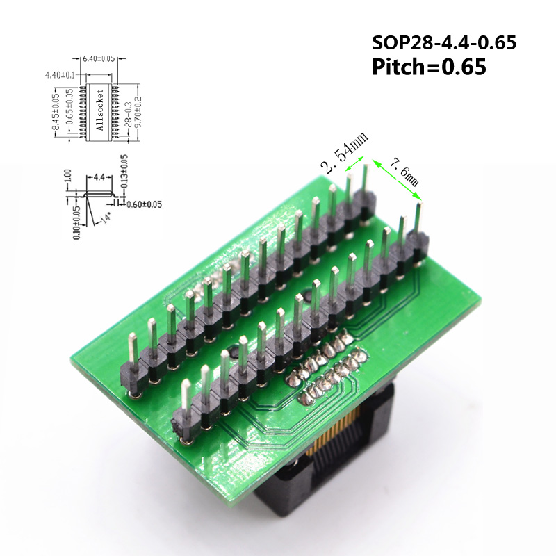 SSOP28-TSSOP28 Socket OTS28(28)-0.65-01 Socket SSOP28(4.4)-0.65 Socket High quality IC Test & burn-in socket for SSOP28/TSSOP28 package 146
