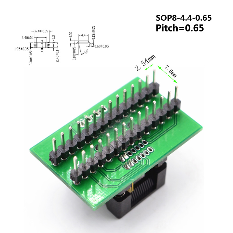 SSOP8-TSSOP8 Socket OTS8(28)-0.65-01 Socket SSOP8(4.4)-0.65 Socket High quality IC Test & burn-in socket for SSOP8/TSSOP8 package 141